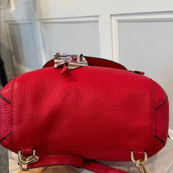 Michael Kors Viv Red Leather Convertible Backpack Crossbody - Picture 9 of 17